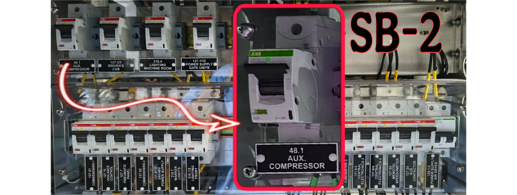 F0103P1,auxiliary compresor/MCPA MCB -48.1 provided in (SB-2) panel.